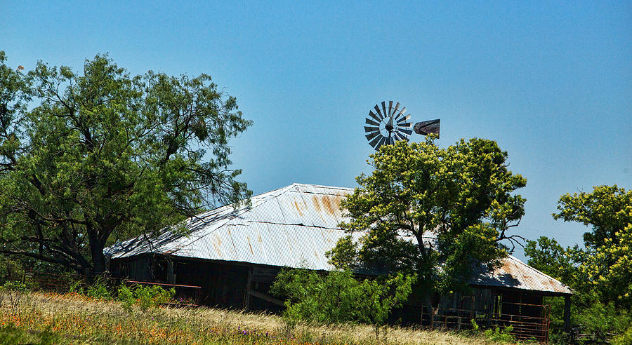 Summer Photograph - Aged Texas Barn by Linda Phelps