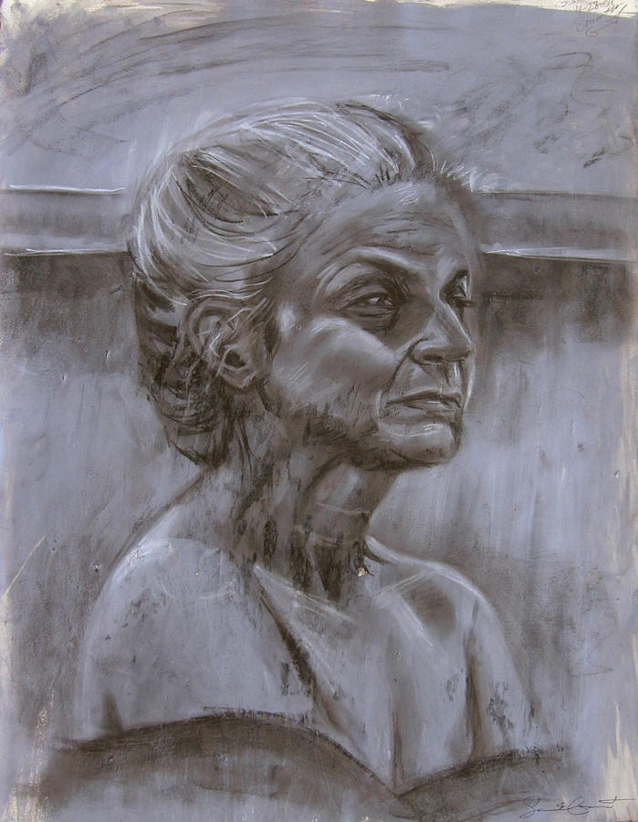 Aged Woman Painting by Samantha Geernaert