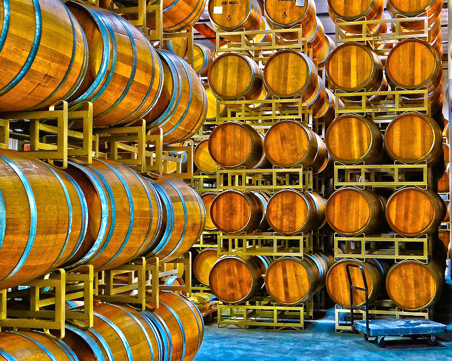 Aging Wine Barrels Photograph by Richard J Cassato