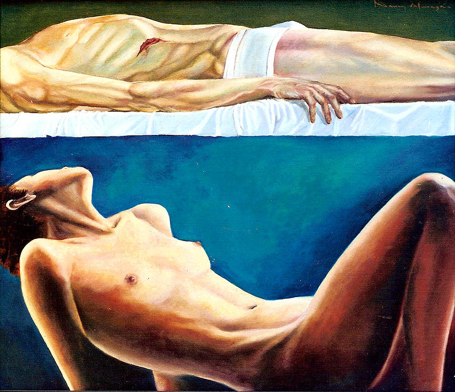 Nude Painting - Agonia y extasis by Nancy Almazan