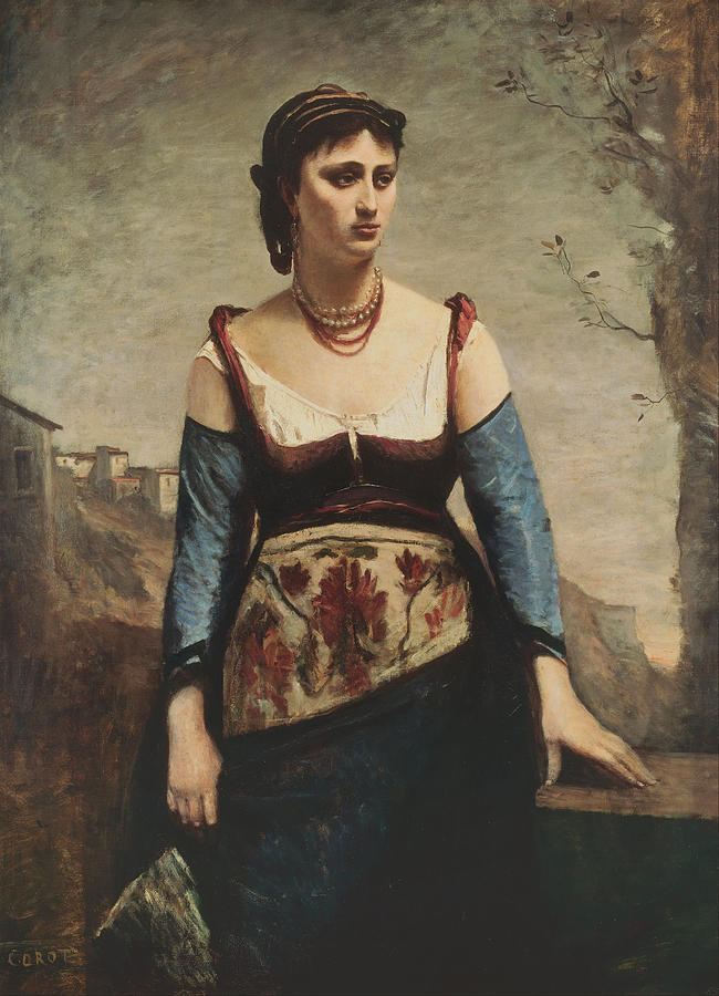 Agostina Painting by Jean-Baptiste-Camille Corot
