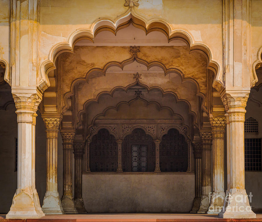 Architecture Photograph - Agra Fort Arches by Inge Johnsson