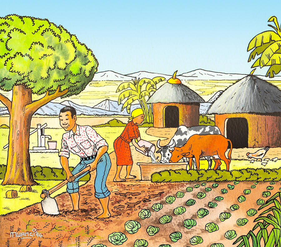 Agriculture Painting by Anthony Mwangi