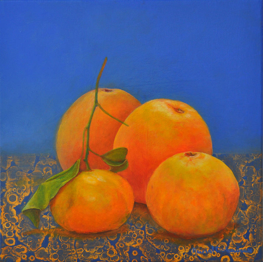 Flower Painting - Agrumes Orange by Muriel Dolemieux