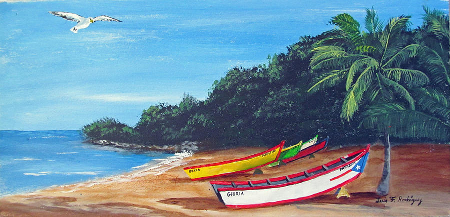 Aguadilla Beautiful Beach Painting by Luis F Rodriguez