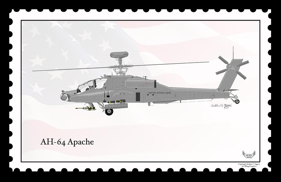 AH-64 Apache Digital Art by Arthur Eggers