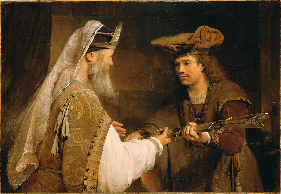 Ahimelech Giving the Sword of Goliath to David  Painting by Aert de Gelder