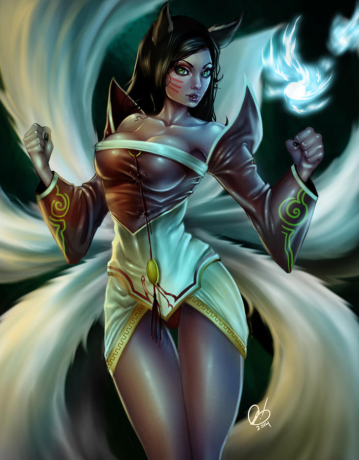 Ahri Painting by Pete Tapang