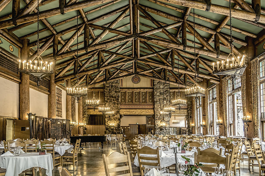 Yosemite National Park Photograph - Ahwahnee Dining Room by Maria Coulson