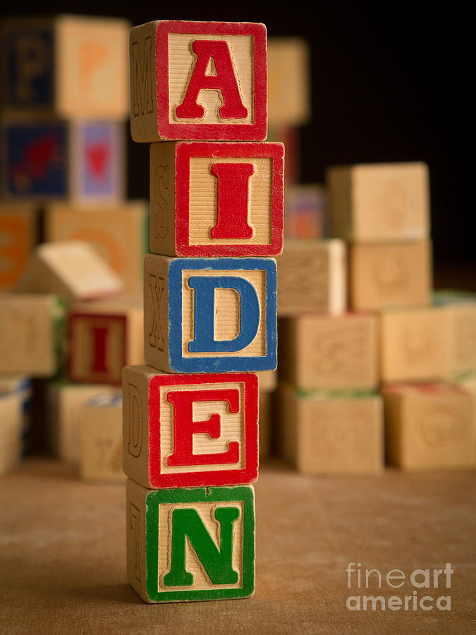 AIDEN - Alphabet Blocks Photograph by Edward Fielding
