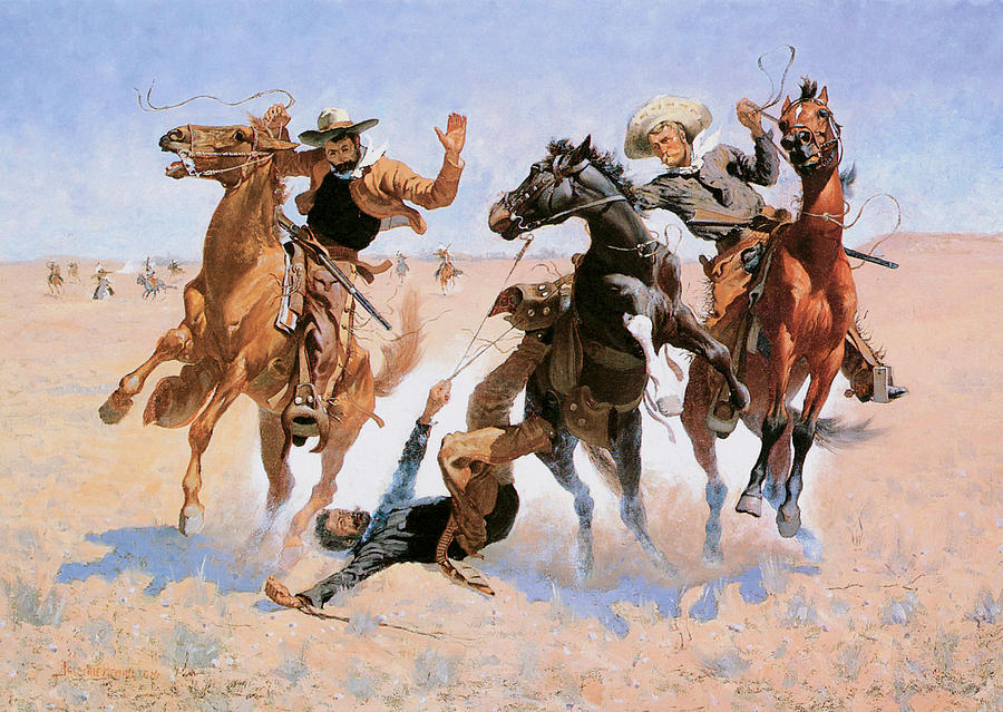 Aiding A Comrade Painting by Frederick Remington