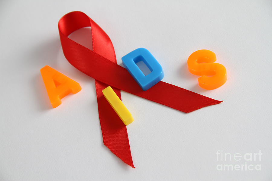 Aids Awareness Symbol Photograph by Photo Researchers, Inc.