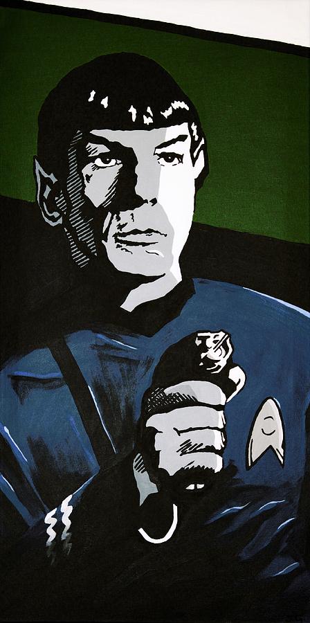 Star Trek Painting - Aiming his Phaser by Judith Groeger