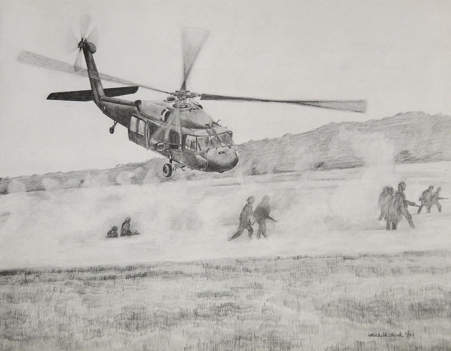 Air Assault Drawing by Michelle Hand