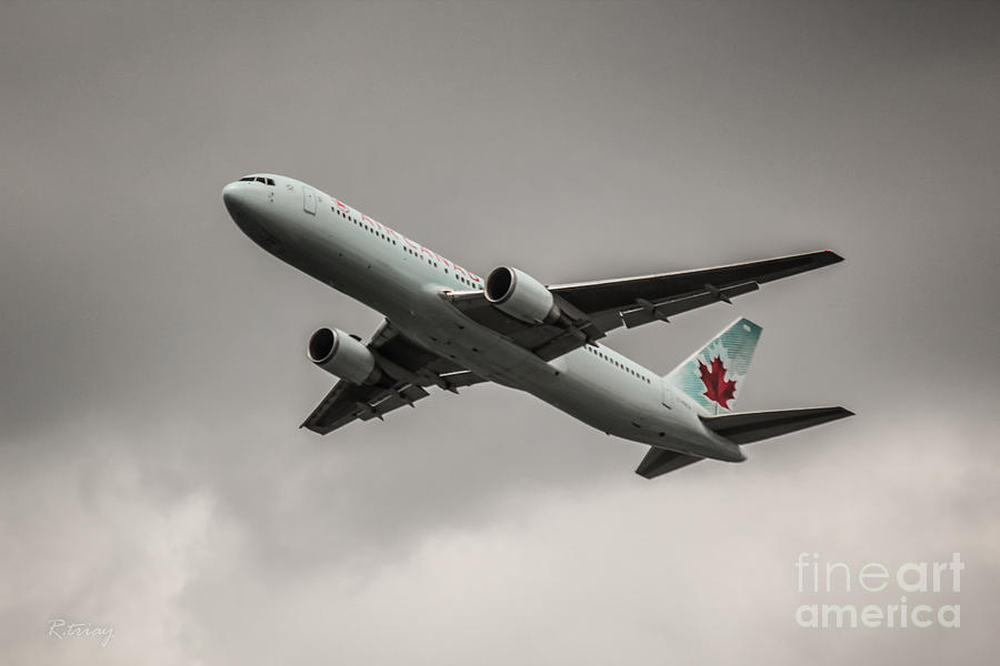 Air Canada Boeing 767 Monochrome Photograph by Rene Triay FineArt Photos