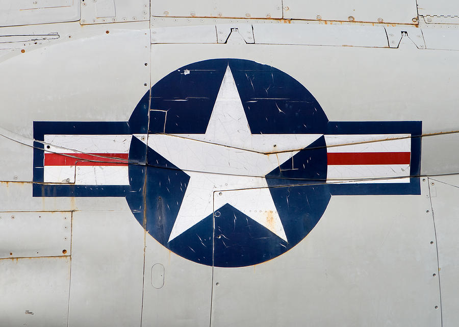 Air Force Logo On Vintage War Plane Photograph