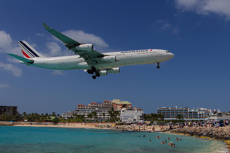 Air France at St Maarten Photograph by David Gleeson