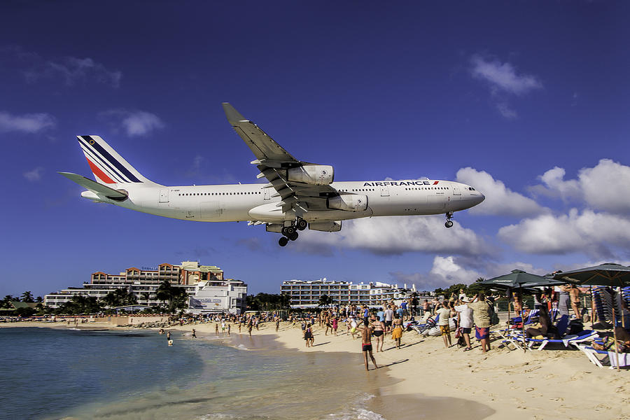 Air France St. Maarten landing Photograph by David Gleeson