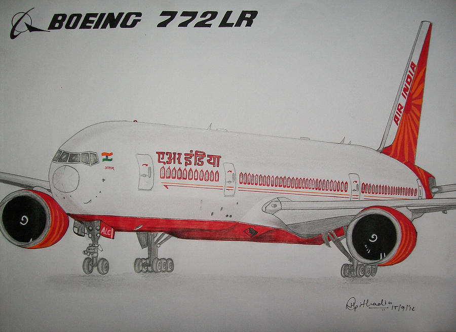 Air India 777 Drawing