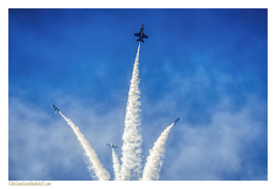 Air Show Selfridge Navy Blue Angels F18 Photograph by LeeAnn