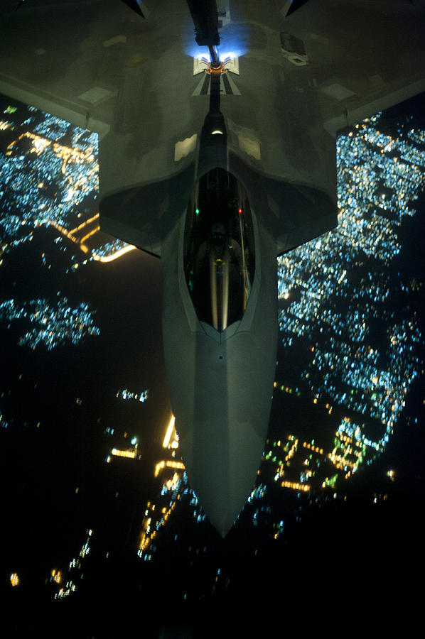 Air to Air Refueling at night Photograph by Paul Fearn