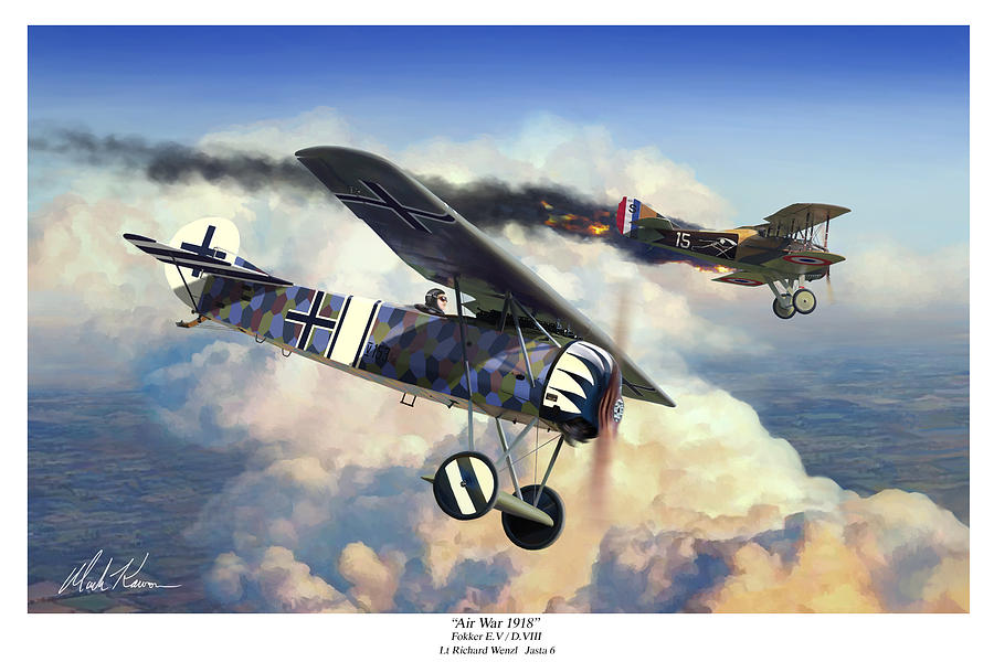 Jasta 11 Painting - Air War 1918 by Mark Karvon