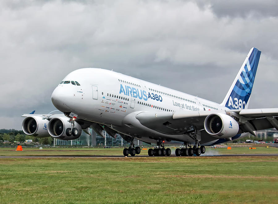 Airbus A380 Photograph - Airbus A380 Landing by Shirley Mitchell