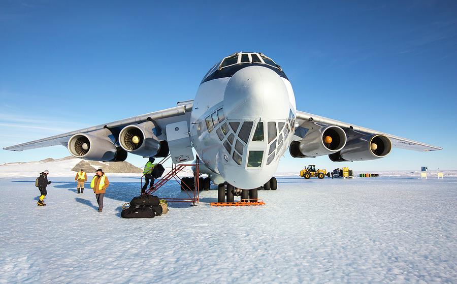 Aircraft At Runway In Antarctica Photograph by Peter J. Raymond
