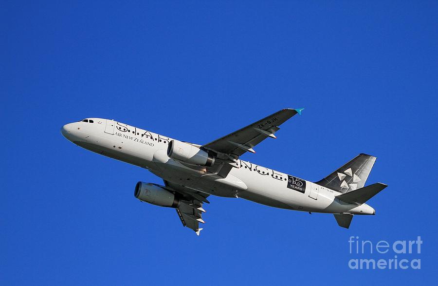 Aircraft Take-off Air New Zealand Airbus A320 Photograph by Paul Fearn