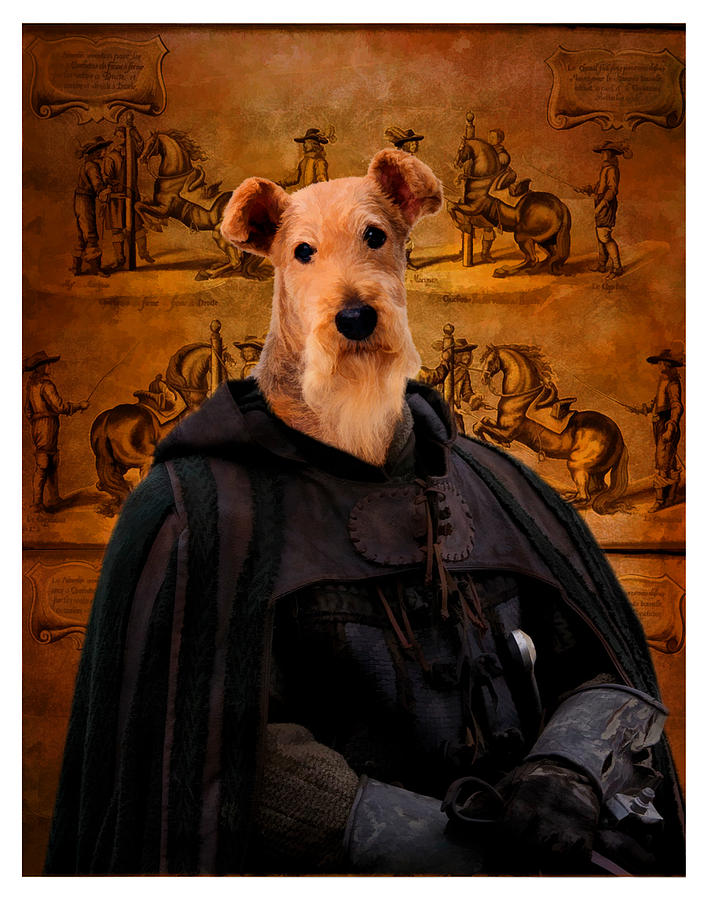 Airedale Terrier Art Canvas Print - Knight Painting by Sandra Sij