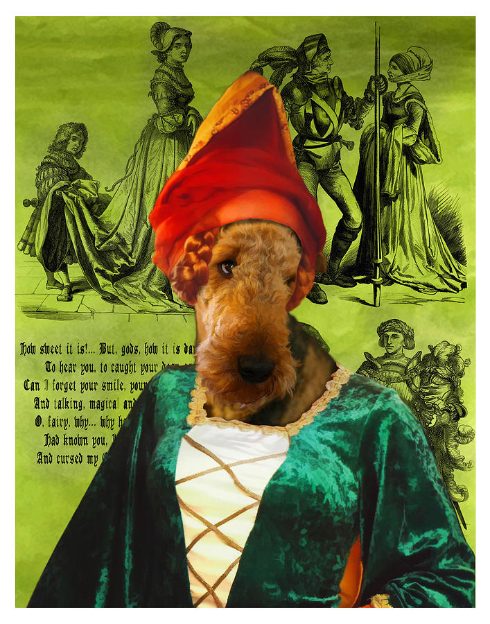 Airedale Terrier Art Canvas Print - Lady Painting by Sandra Sij