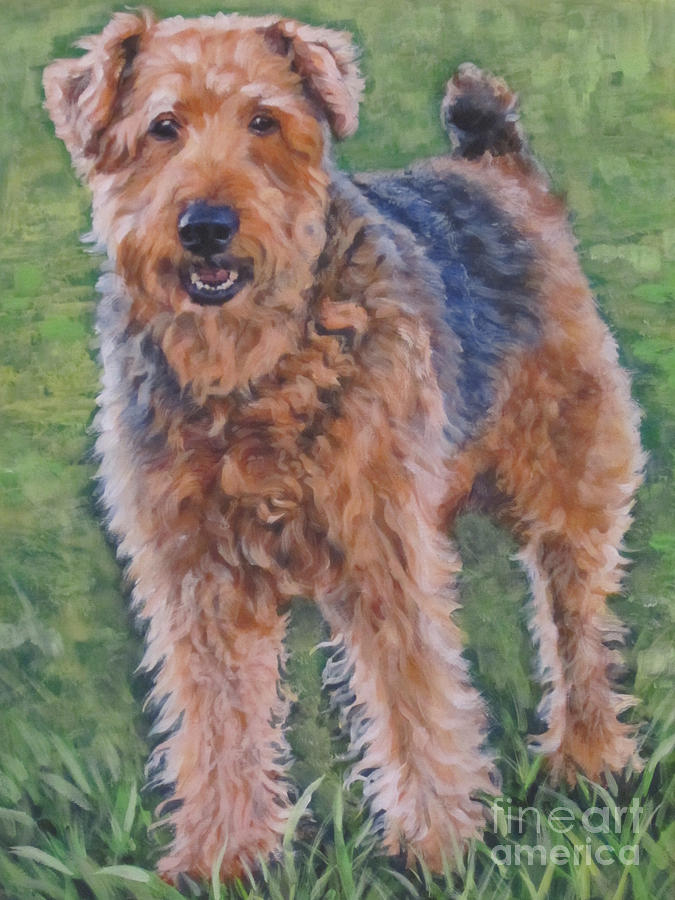 Airedale Terrier Painting by Lee Ann Shepard
