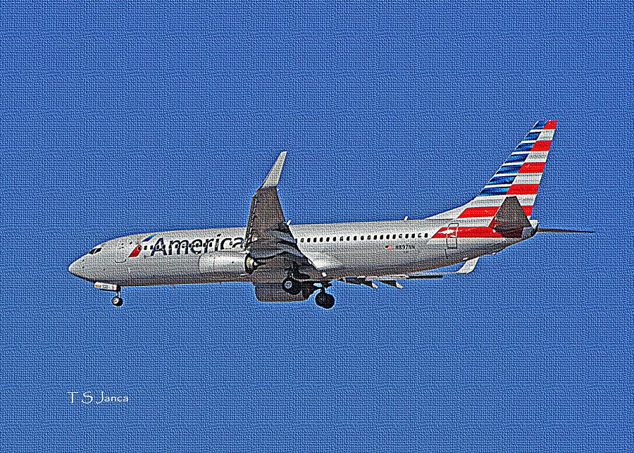 Airliner Landing At Sky Harbor Phoenx Photograph by Tom Janca