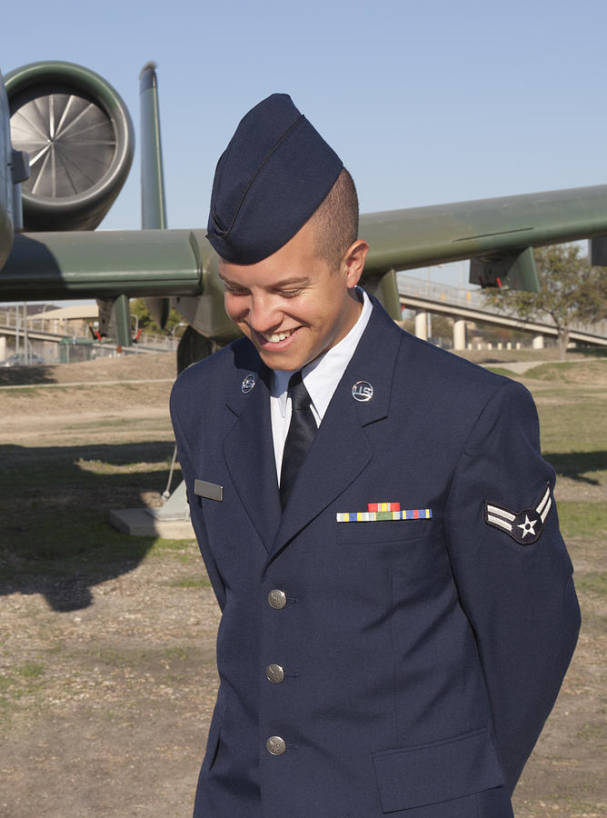 Airman in Uniform with a Casual Unposed Smile Photograph by Lissart