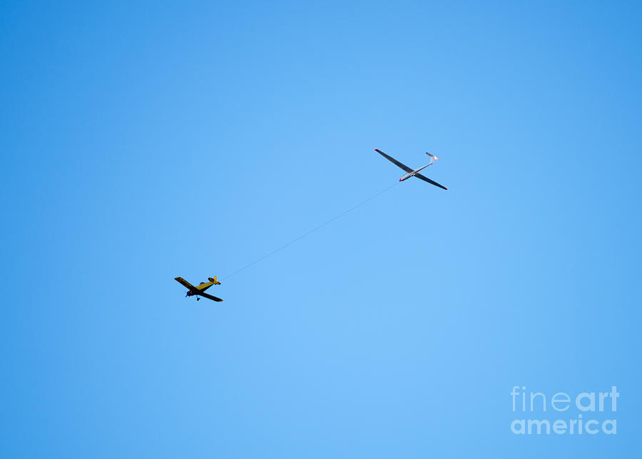 Airplane and glider Photograph by Mats Silvan