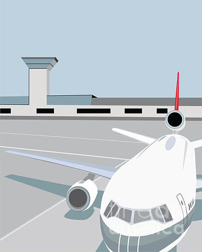 Flight Digital Art - Airplane At Terminal by Jibjibdesigns Flight Digital Art - Airplane At Terminal by Jibjibdesigns