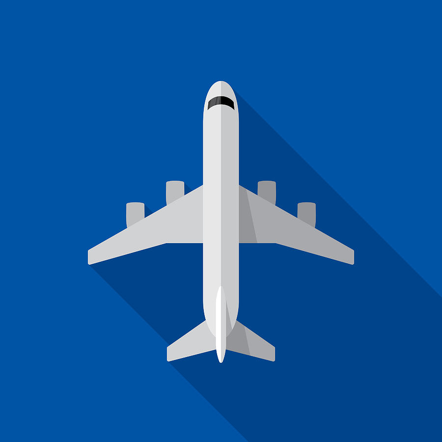 Airplane Icon Flat Drawing by JakeOlimb