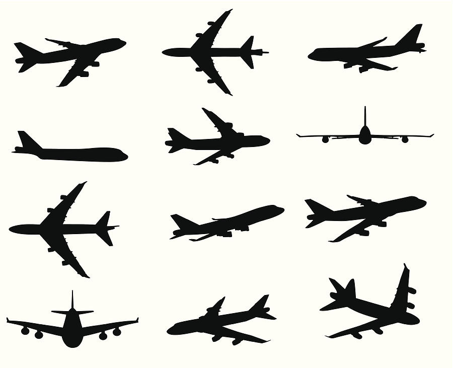 Airplane silhouette Drawing by Popay