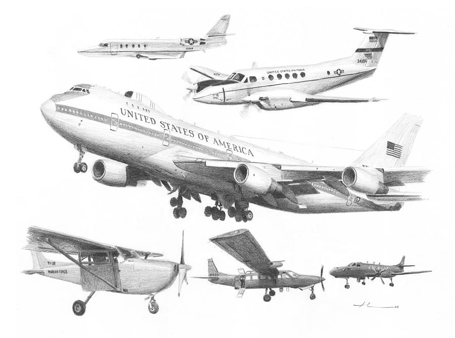 Airplanes Pencil Portrait Drawing by Mike Theuer Airplanes Pencil Portrait Drawing by Mike Theuer