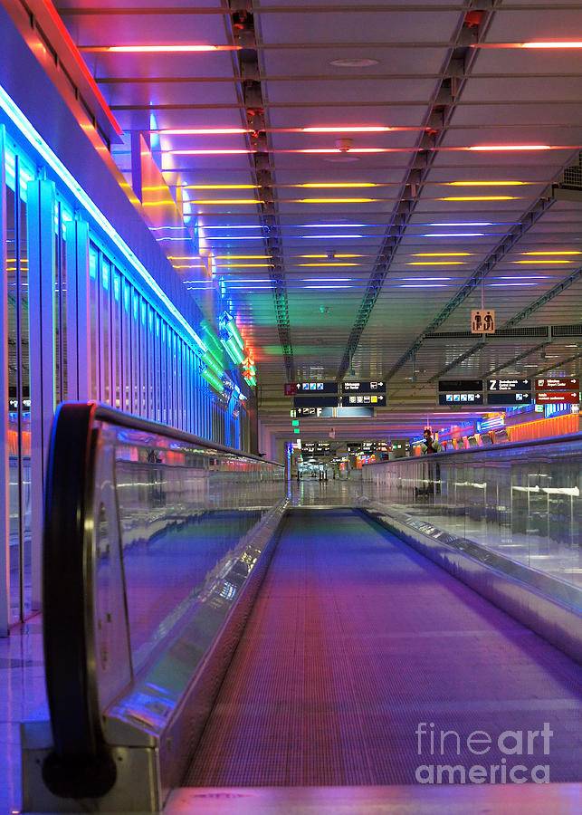 airport light installation Munich 2 Photograph by Rudi Prott