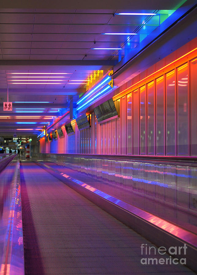 airport light installation Munich Photograph by Rudi Prott