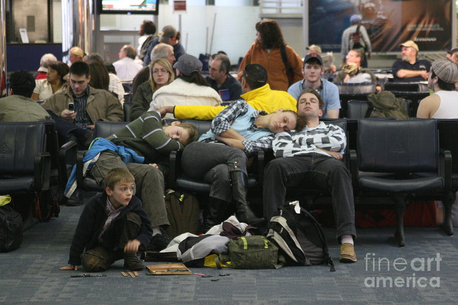 Airport Nap Photograph by Johnny A's Wall Art - Fine Art America