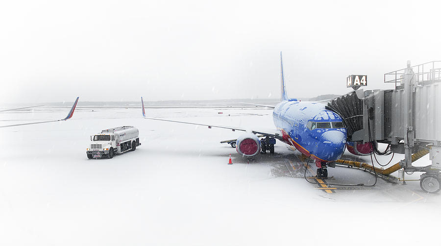 Winter Photograph - Airport Snow by Alida Thorpe