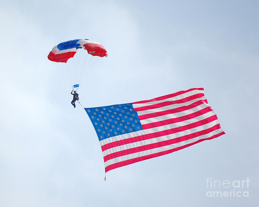 Airshow Flag Jumper Overcast Day Photograph by Debra Thompson