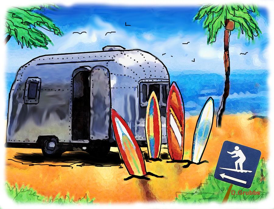 Airstream Surfer Digital Art by Darlene Grubbs - Fine Art America