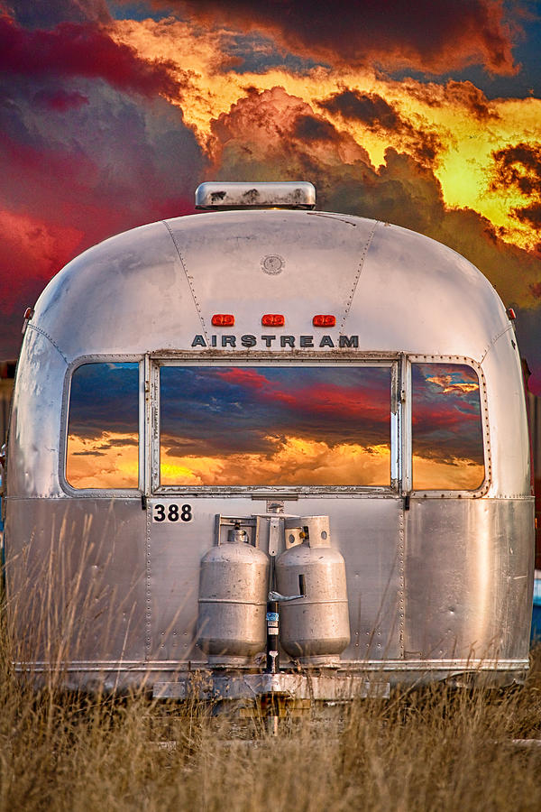 Airstream Travel Trailer Camping Sunset Window View Photograph by James BO Insogna