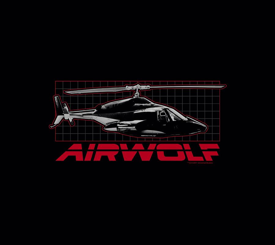 Helicopter Digital Art - Airwolf - Grid by Brand A