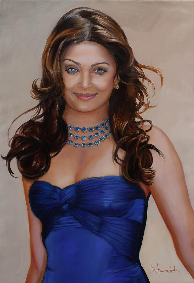 Celebrity Painting - Aishwarya Rai Bachchan by Dominique Amendola