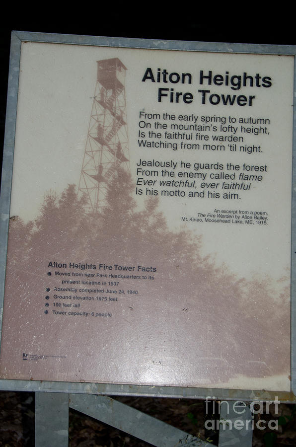Aiton Heights Fire Tower Photograph by Cassie Marie Photography