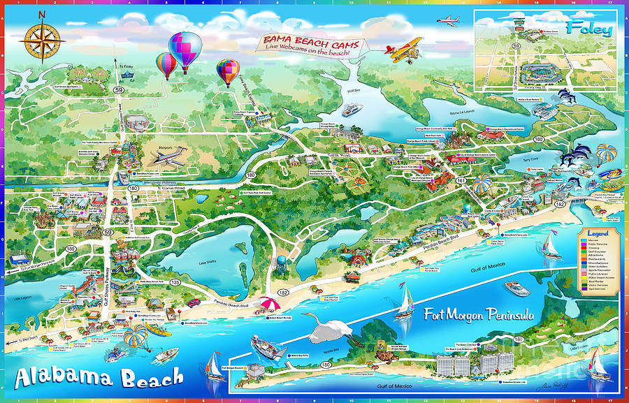 Alabama Beach Illustrated Map Maria Rabinky 